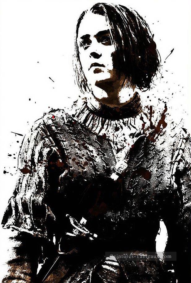 Portrait d’Arya Stark POP Art Le Trône de fer Peintures à l'huile